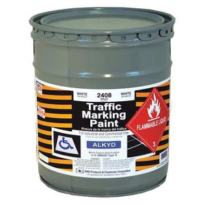 Traffic Zone Marking Paint, 5 gal., White, Alkyd Solvent -Based - 2408-05