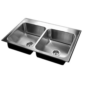 Drop-In Sink, 3 Hole, Stainless steel Finish - DLADA1829A553-J