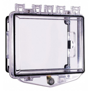 Wall Fixture Guard/Enclosure, Polycarbonate, Surface Mount, Open Back, Lockable, Clear, 10in x 10 in - STI-7510D