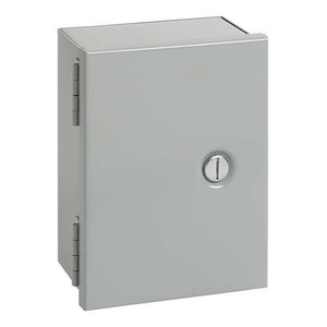 Steel Electrical Enclosures, 10 in H, 4 in D, 8 in W, NEMA 1, Hinged - A10N84