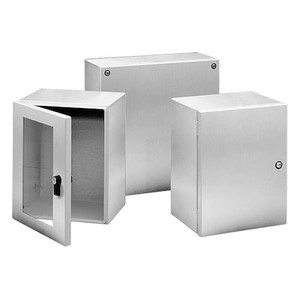 304 Stainless Steel Electrical Enclosures, 5.91 in H, 4.72 in D, 6 in W, NEMA 4X, Hinged - LHC151512SS