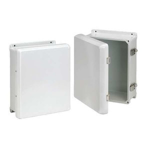 Fiberglass Electrical Enclosures, 11.68 in H, 4.62 in D, 10 in W, NEMA 4X, Hinged - HJ1210HWPL2LG