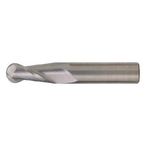 2-Flute Carbide Ball Nose Single End GP End Mill Cleveland CEM-SE-2B Bright 1x1x1-1/2x4 - C60972