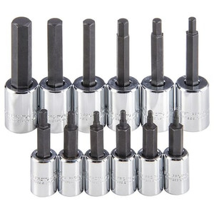 1/4 in, 3/8 in Drive Socket Bit Set, SAE, 7 pcs - J4770-12