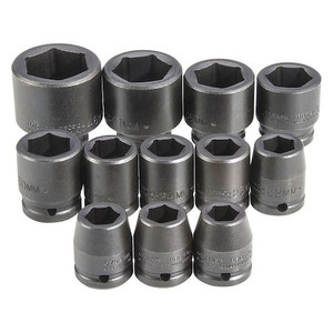 3/4" Drive Impact Socket Set, Metric, 12 pcs - J72105M
