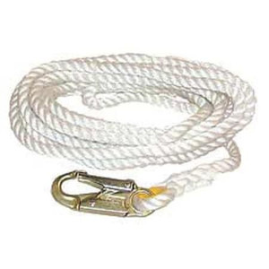 Positioning Lanyard, 50 ft, White - 198RLS-2-Z7/50FTWH