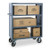 Dual-Side-Access Solid-Wall Metal Stock Truck, Steel, Flat, 3 Shelves, 2,000 lb - 2SPT-3060-3-2K-95