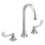 Manual 8" Mount, 3 Hole Gooseneck Kitchen/Bathroom Faucet, Chrome - 6540170.002