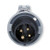 IEC Pin and Sleeve Plug, 3P, 4W, 20A, 600V - HBL420P5W
