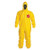 Coveralls, 4 PK, Yellow, Tychem(R) 2000, Adhesive - QC127TYL2X000400