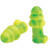 Jetz(R) Reusable Vinyl Ear Plugs, Flanged Shape, 27 dB, Green, 50 PK - 6450