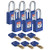 Lockout Padlock, Nylon, Bl, 6 Keys, PK6 - NYL-BLU-38ST-KA6PK