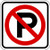 No Parking Sign, 24" W, 24" H, No Text, Aluminum, White - R8-3A-24HA