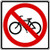 No Bicycles Traffic Sign, 24 in Height, 24 in Width, Aluminum, Square, No Text - R5-6-24HA