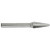 Carbide Bur, 1852 SL-4L6 CLE-SL Included Angle Bur Standard Cut 1/2"x1/4" Hardened Steel Shank - C17822
