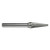 Carbide Bur, 1852 SL-1L6 CLE-SL Included Angle Bur Double Cut 1/4"x1/4" Hardened Steel Shank - C17843