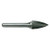 Carbide Bur, 1849 SG-3L6 CLE-SG Pointed Tree Bur Standard Cut 3/8"x1/4" Hardened Steel Shank - C17816