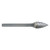 Carbide Bur, 1849 SG-1L6 CLE-SG Pointed Tree Bur Double Cut 1/4"x1/4" Hardened Steel Shank - C17838