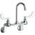 Manual, 3" to 13" Mount, Commercial 2 Hole Gooseneck Kitchen/Bathroom Faucet - 631-RABCP