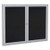 Enclosed Rubber Bulletin Board 36"x60", 2 Hinged Door, Black - PA23660TR-BK