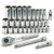 3/8" Drive Socket Set SAE, Metric 34 Pieces 5/16 in to 7/8 in, 8 mm to 19 mm , Full Polish - J52230