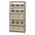 Steel Bin Shelving, 36 in W x 75 in H x 18 in D, 6 Shelves, Ivory - QSBU-260IV