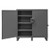 Jobsite Cabinet Storage Cabinet, 62 3/4 in H, 64 in W, 28 in D, Pull, Padlock Hasp, Gray, 3 Shelves - JSC-602460-95