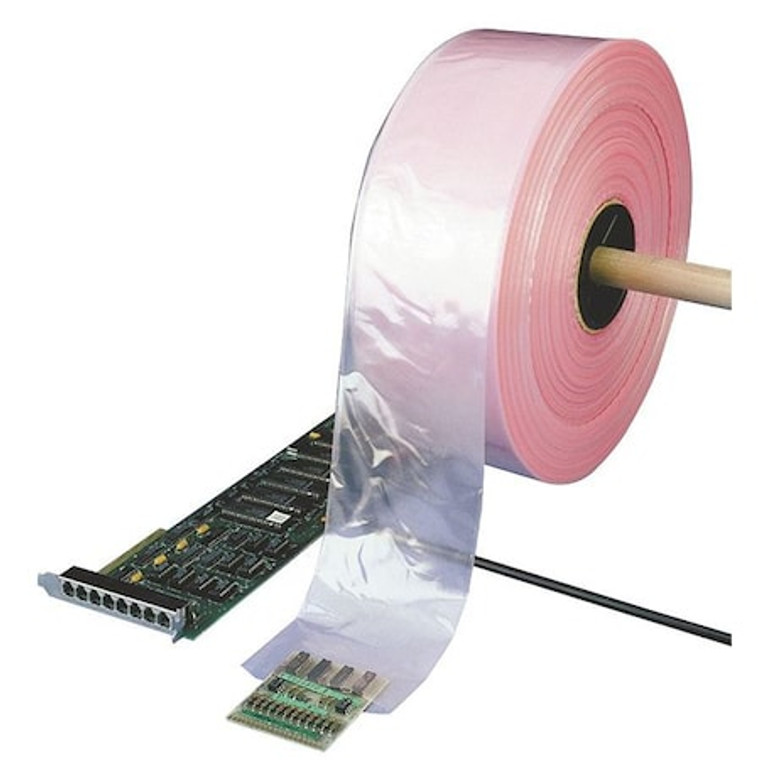 6" x 500 ft. Poly Tubing, 6 mil, Pink - 5CYJ7