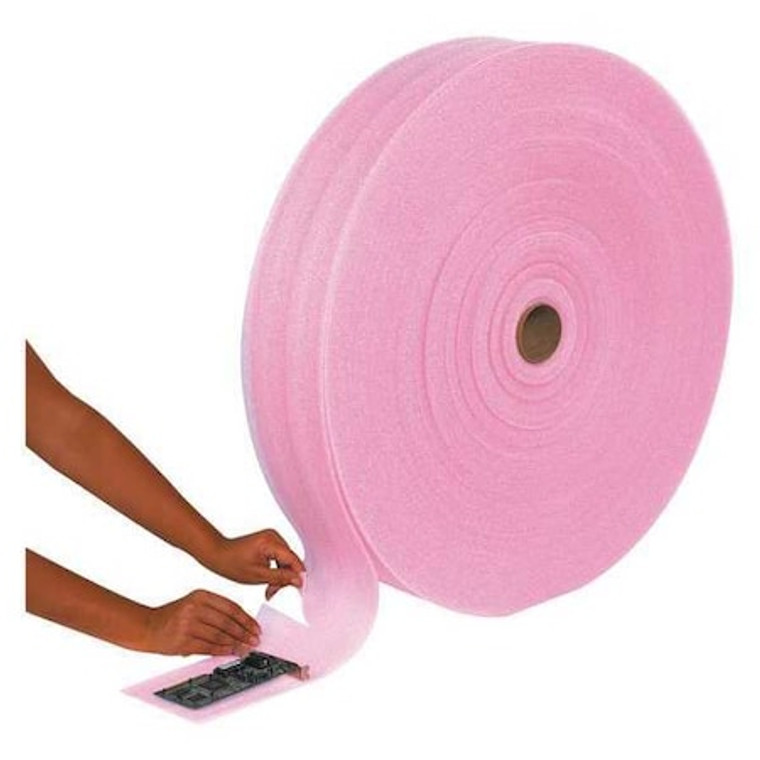 Perforated Anti-Static Air Foam Rolls, 1/8" x 24" x 550', Pink, 3/Each - FW18S24ASP