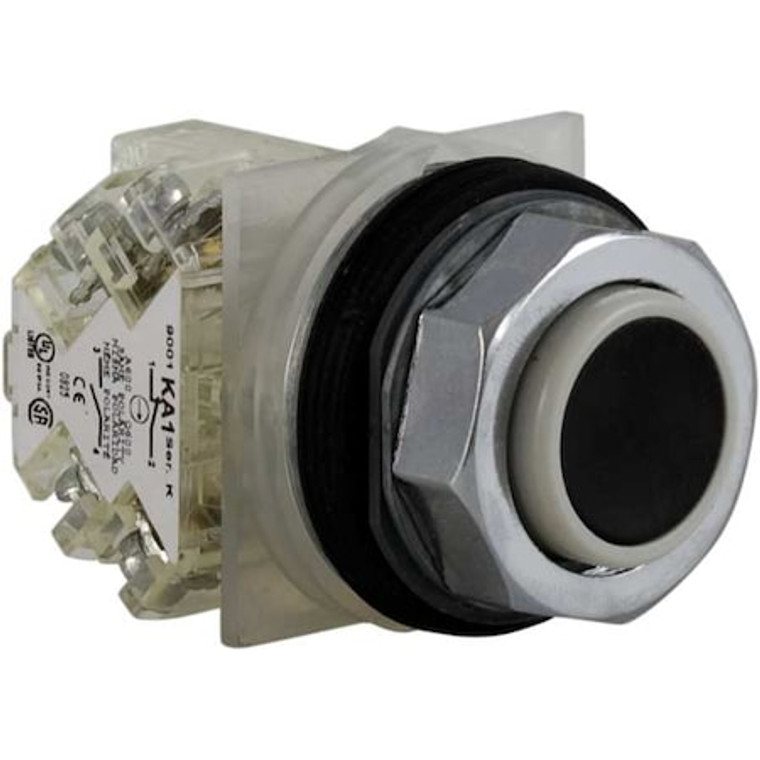 Non-Illuminated Push Button, 30 mm, 1NO/1NC, Black - 9001KR3BH13