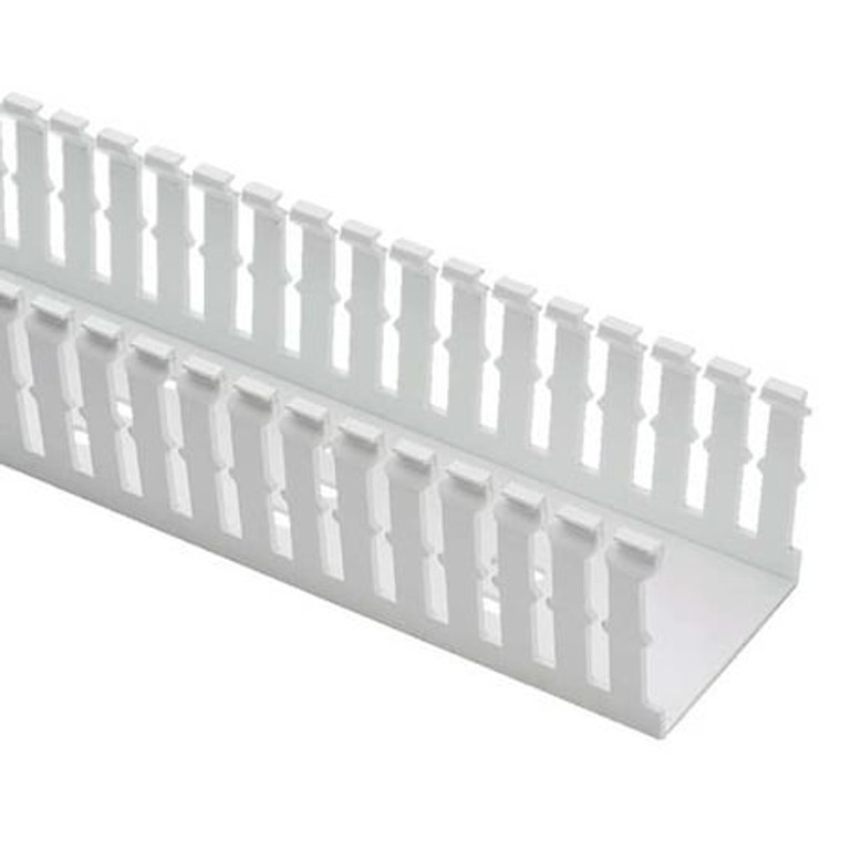 Wire Duct, Narrow Slot, White, 2.25 W x 4 D - F2X4WH6