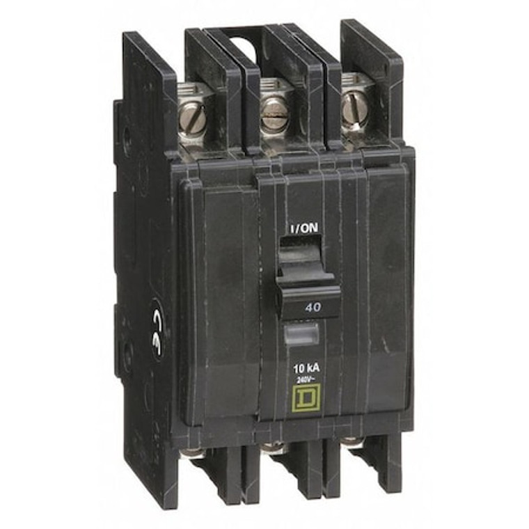Miniature Circuit Breaker, QOU Series, 40A, 3 Pole, 120/240V AC, 10kA at 120/240V AC - QOU340