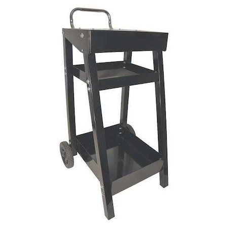Raised Handle Deep Shelf Utility Cart, Steel, 2 Shelves, 80 lb - 6038C