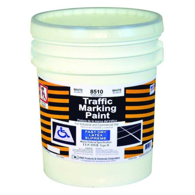 Traffic Zone Marking Paint, 5 gal., White, Latex Acrylic -Based - 8510