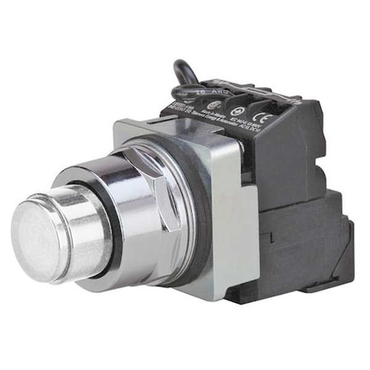 Illuminated Push Button, 30 mm, 1NO/1NC, White - 52PT6DBAB