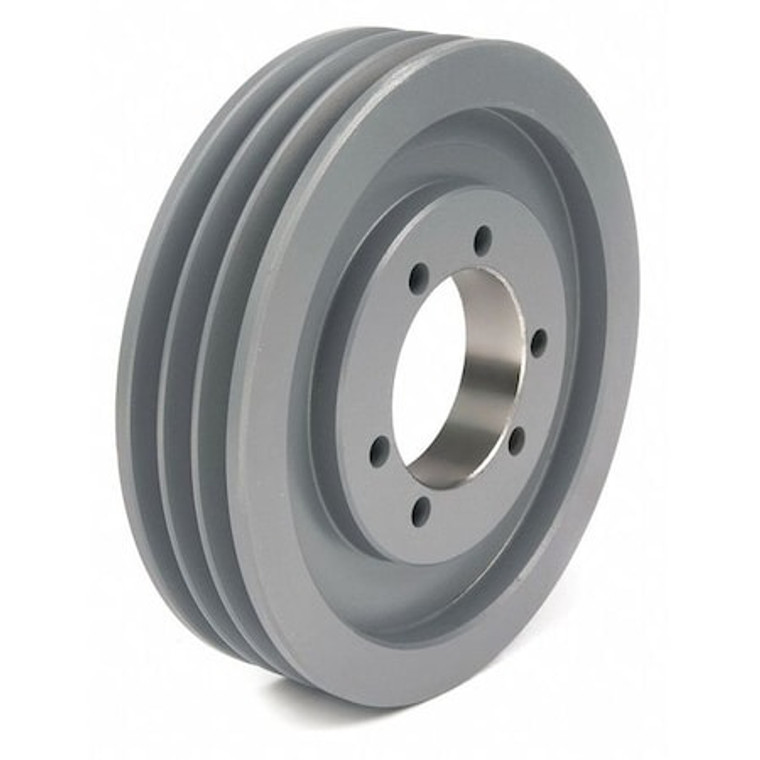 1/2 in to 2-1/2 in Quick Detachable Bushed Bore 3 Groove V-Belt Pulley 8 in OD - 3V803