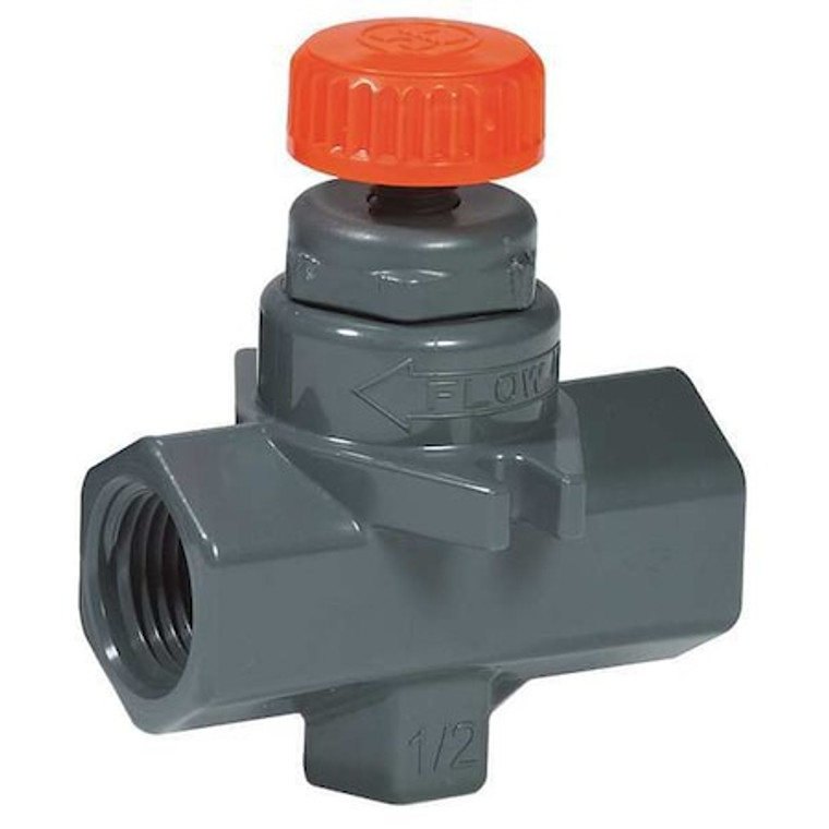 Needle Valve, Straight, PVC/FPM, 1/4", Threaded - NVA1025T