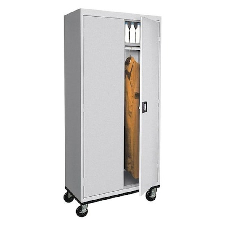 Solid Door Storage Cabinet, 36 in W, 78 in H, 24 in D, Light Gray - TAWR362472-05