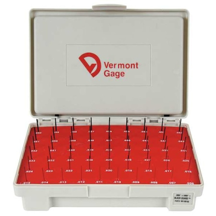 Pin Gage Set, Plus, 0.006-0.060 In, Black - 901100100