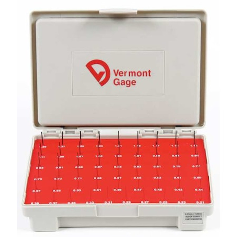 Pin Gage Set, Minus, 0.21-1.29mm, Black - 902400100
