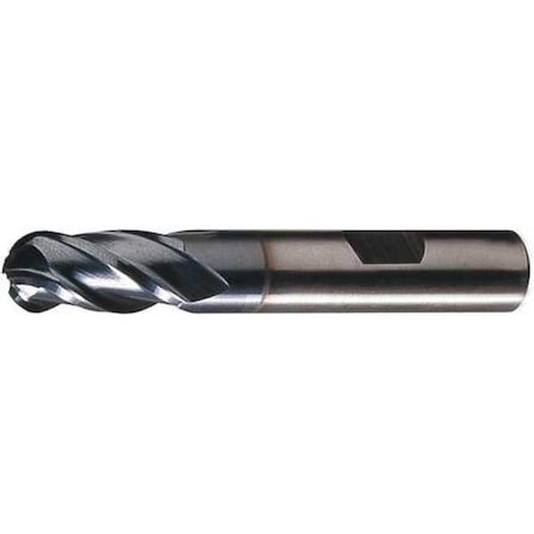4-Flute Cobalt 8% Ball Nose Single End CenterCut Finisher CTD HGC-4B-TC TiCN 5/8x5/8x1-5/8x3-3/4 - C32782