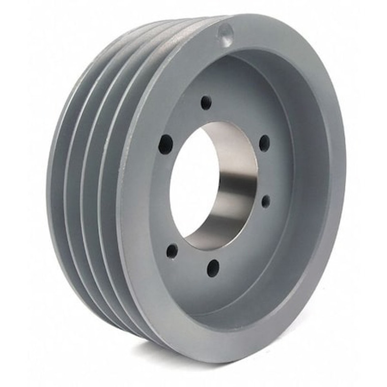 1/2 in to 1-15/16 in Quick Detachable Bushed Bore 4 Groove V-Belt Pulley 5.55 in OD - 524B