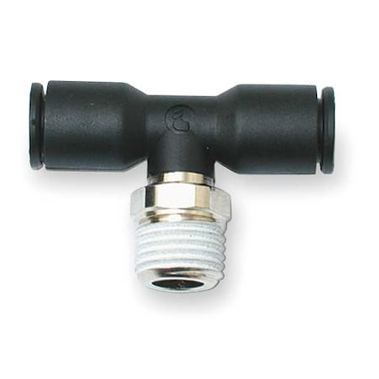 Male Branch Tee, 10mm Tube Size, Nylon, Black, 10 PK - 3108 10 13