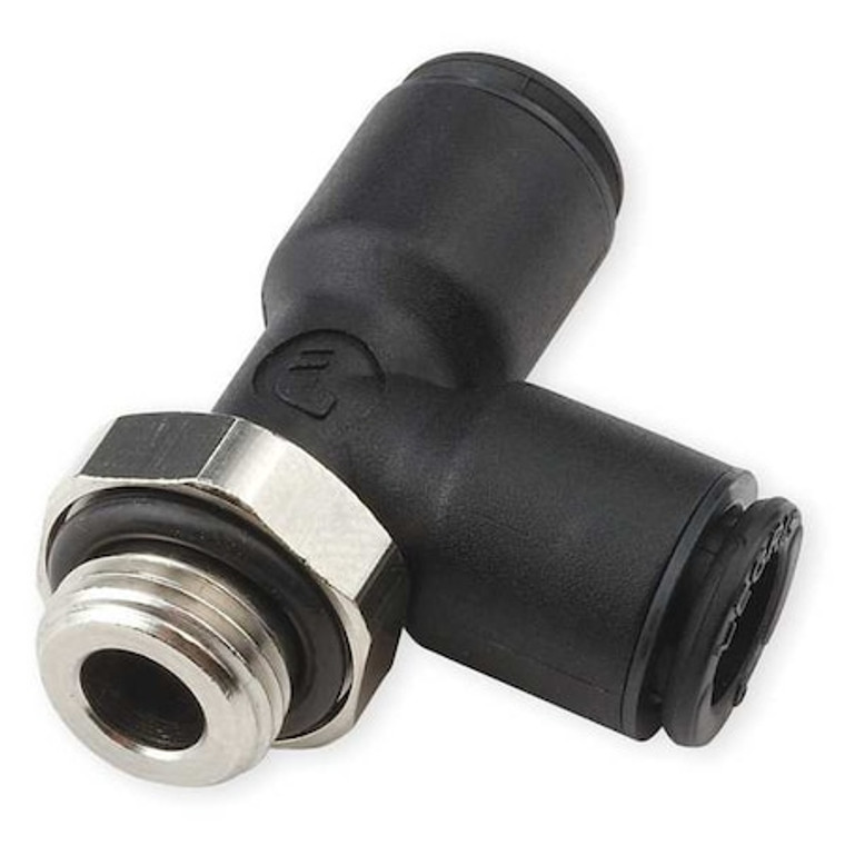 Male Run Tee, 6mm Tube Size, Nylon, Black, 10 PK - 3193 06 10