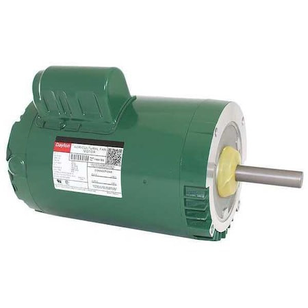 Agricultural Fan Motor, Permanent Split Capacitor, 1 HP, 230V AC, 850 Nameplate RPM, 56CZ Frame - 1YBA1BG