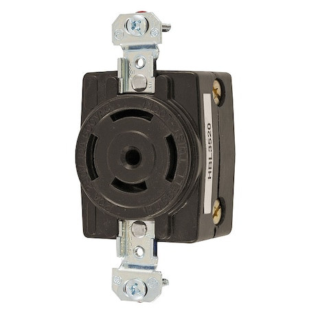 20/10A Twist-Lock Receptacle 4P 5W 250/600VAC BK - HBL3520