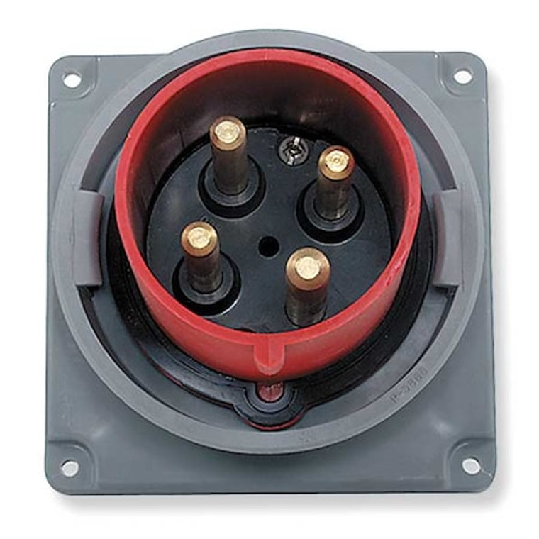 IEC Pin and Sleeve Inlet, 20A, 480V, Red - HBL420B7W