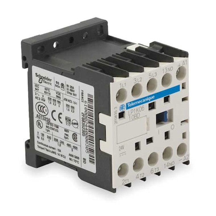 Miniature IEC Magnetic Contactor, 3 Poles, 24 V DC, 9 A, Reversing: No - LP1K0910BD