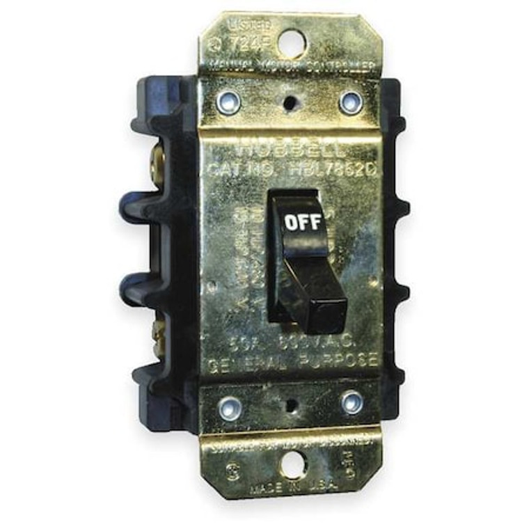 Manual Motor Switch, 50A, 600VAC, 2P - HBL7852D