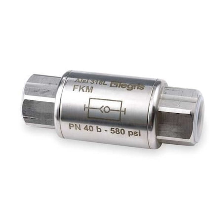 1/4" FNPT Stainless Steel Spring Check Valve PK2 - 4895 14 14